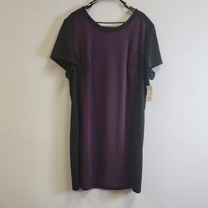George Women's Short Sleeve Dress - Purple and Black